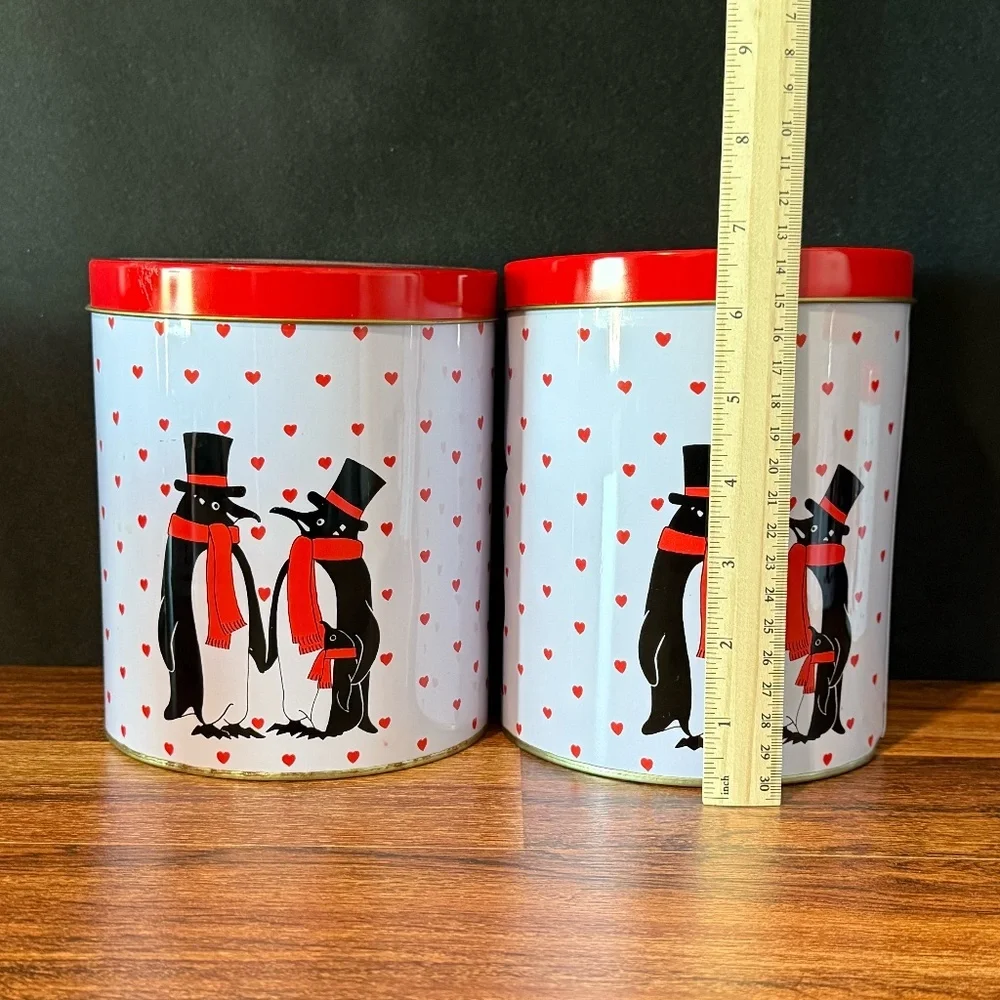 6 Penguin Tins with Hearts
